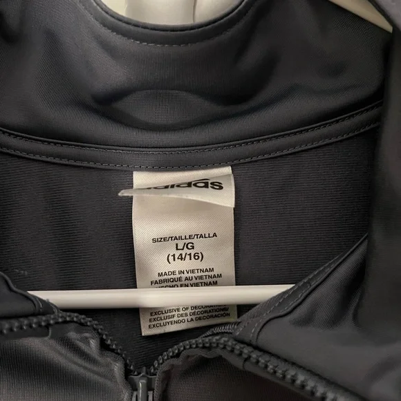 Adidas Boys size 14/16 Gray Track Jacket - Picture 3 of 5